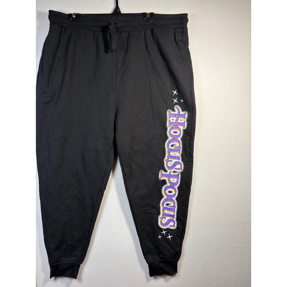 Disney Hocus Pocus Joggers Women 3XL Black Excellent Graphic Fleece Sweatpants